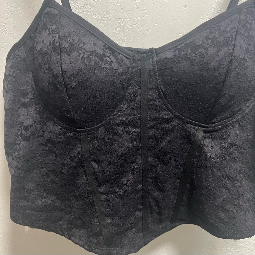 No Boundaries Black Lace Corset Tank Top - Picture 2 of 5